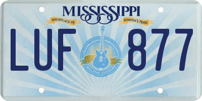 MS license plate LUF877