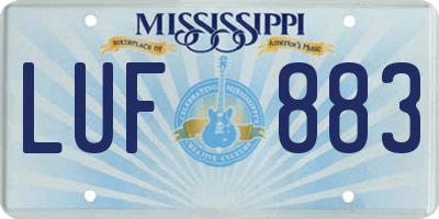 MS license plate LUF883