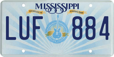 MS license plate LUF884