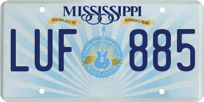 MS license plate LUF885