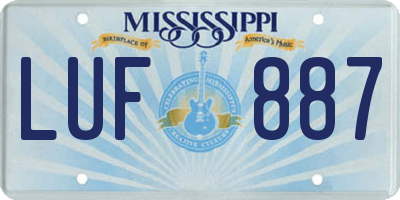 MS license plate LUF887