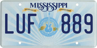 MS license plate LUF889