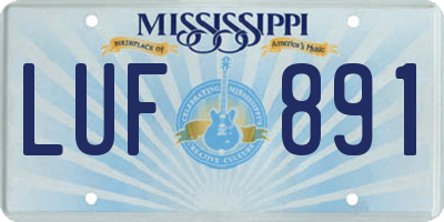 MS license plate LUF891