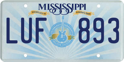 MS license plate LUF893
