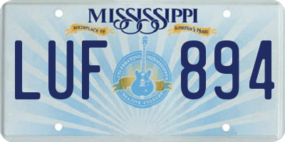 MS license plate LUF894