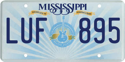 MS license plate LUF895