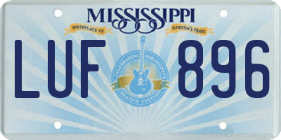MS license plate LUF896