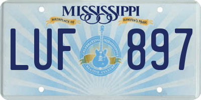 MS license plate LUF897