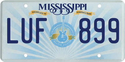 MS license plate LUF899