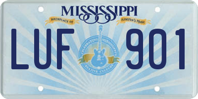 MS license plate LUF901
