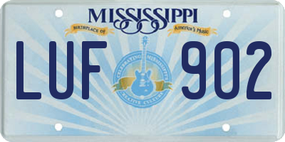 MS license plate LUF902