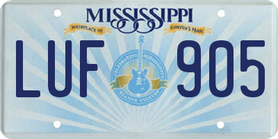MS license plate LUF905