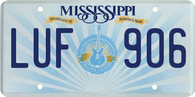 MS license plate LUF906
