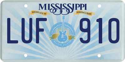 MS license plate LUF910