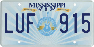 MS license plate LUF915