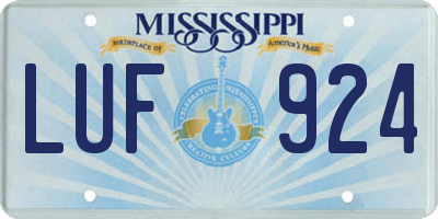MS license plate LUF924