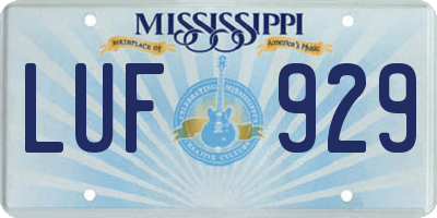 MS license plate LUF929