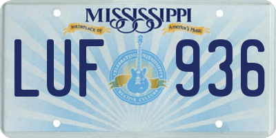 MS license plate LUF936