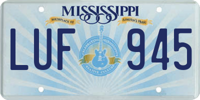 MS license plate LUF945