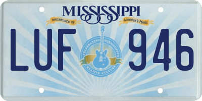 MS license plate LUF946