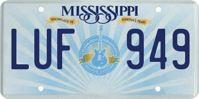 MS license plate LUF949