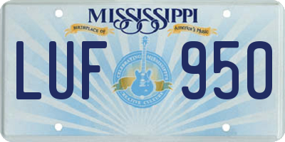 MS license plate LUF950