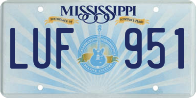MS license plate LUF951