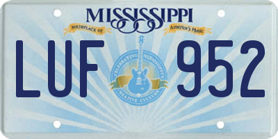 MS license plate LUF952