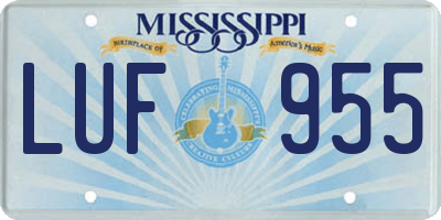 MS license plate LUF955