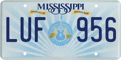 MS license plate LUF956