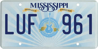 MS license plate LUF961