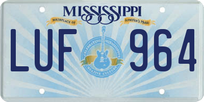 MS license plate LUF964
