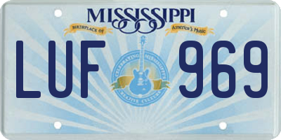 MS license plate LUF969
