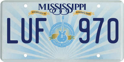 MS license plate LUF970