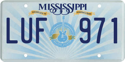 MS license plate LUF971