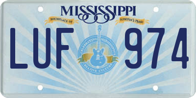 MS license plate LUF974