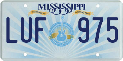 MS license plate LUF975
