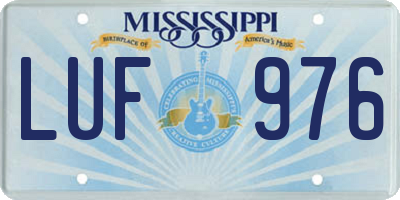 MS license plate LUF976