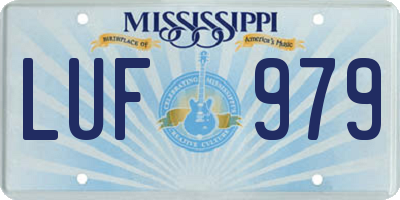 MS license plate LUF979