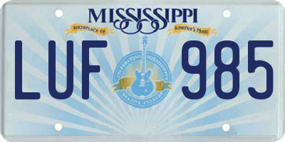 MS license plate LUF985