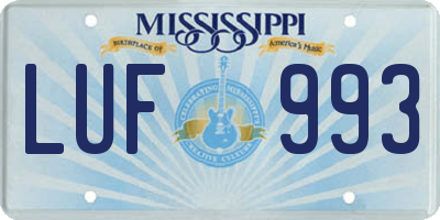MS license plate LUF993