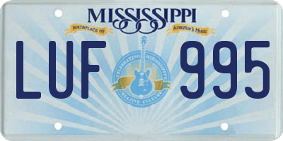 MS license plate LUF995