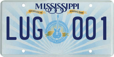 MS license plate LUG001