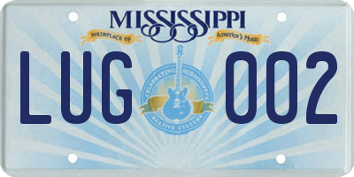 MS license plate LUG002