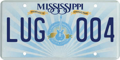 MS license plate LUG004