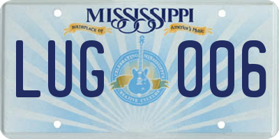 MS license plate LUG006
