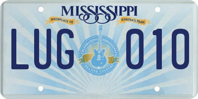 MS license plate LUG010