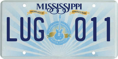 MS license plate LUG011