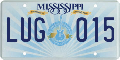 MS license plate LUG015