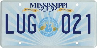 MS license plate LUG021